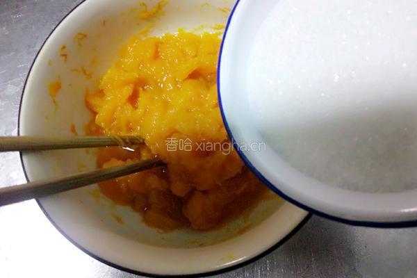 南瓜豆沙火腿包的做法图解3