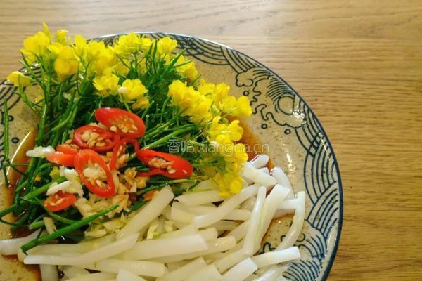 油菜花拌银条的做法图解2