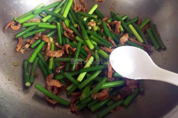 蒜苔炒肉的做法图解10
