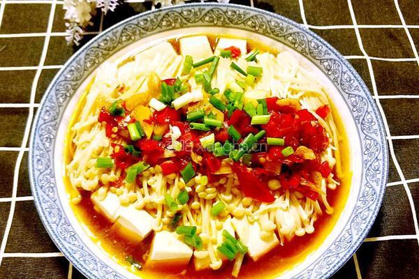 剁椒金针菇豆腐的做法图解11