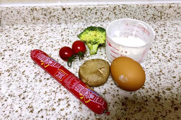 香菇西兰花鸡蛋卷的做法图解1