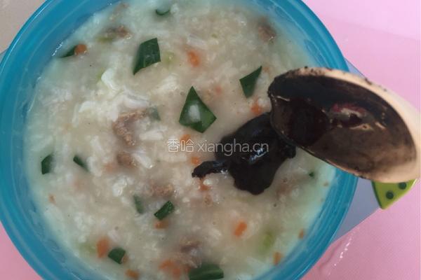 黑芝麻肉糜蔬菜粥的做法图解8