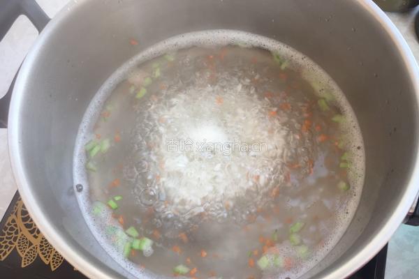 黑芝麻肉糜蔬菜粥的做法图解4