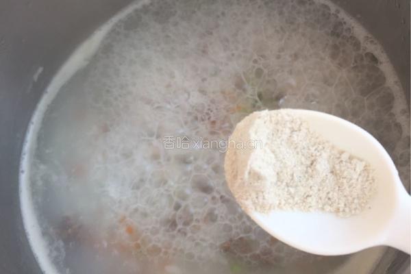 黑芝麻肉糜蔬菜粥的做法图解6