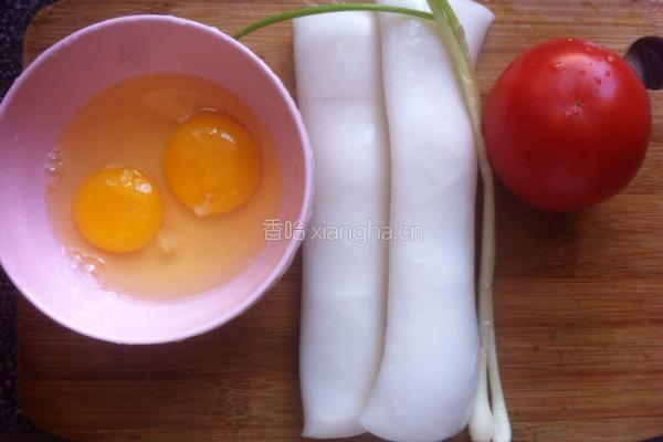 西红柿鸡蛋年糕汤的做法图解1
