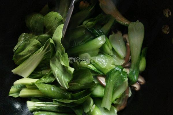 香菇炒油菜的做法图解8