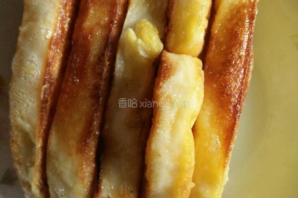香煎鸡蛋馒头片的做法图解8