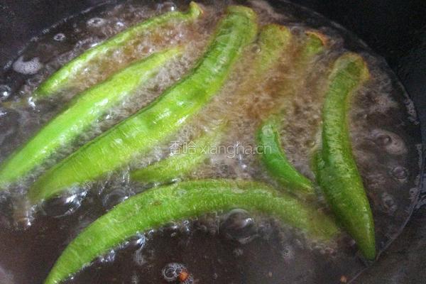 虎皮青椒塞肉的做法图解5