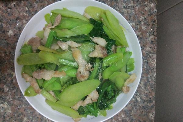 五花肉炒介兰的做法图解9