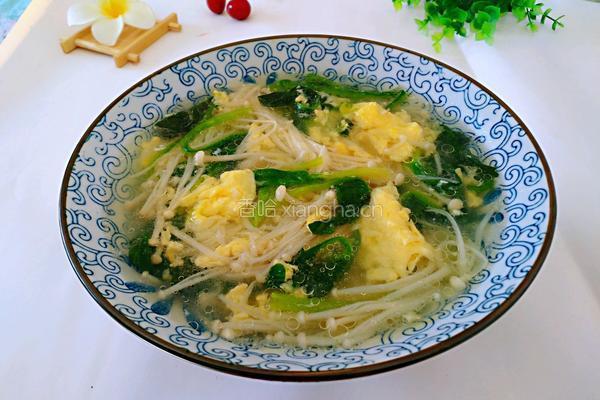 金针菇鸡蛋菠菜汤的做法图解15