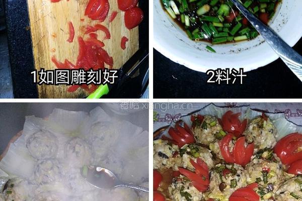 蟹爪扒香菇肉丸的做法图解3
