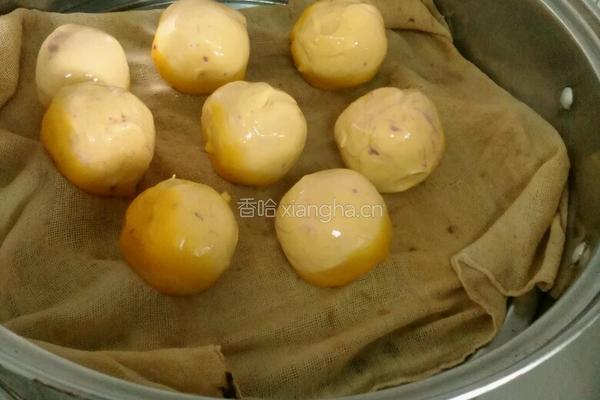 南瓜紫薯椰蓉球的做法图解8