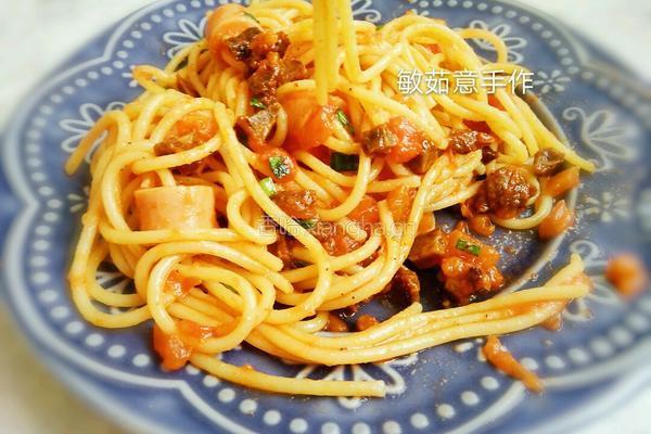 茄汁牛肉穿肠意面的做法图解14