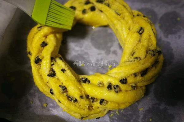 黑加仑椰蓉花环面包的做法图解16