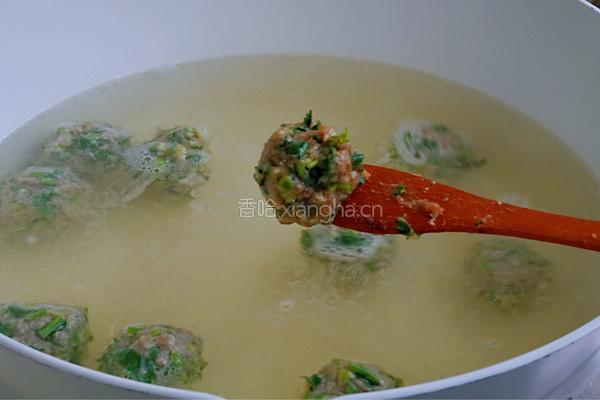 香菜丸子汤的做法图解15