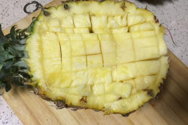 菠萝新吃法~果单皮糯米菠萝饭的做法图解6