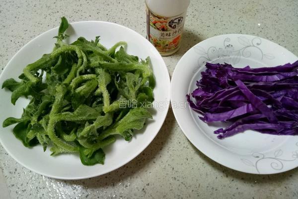 冰草紫甘蓝蔬菜沙拉的做法图解5