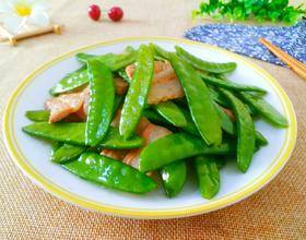 五花肉炒荷兰豆