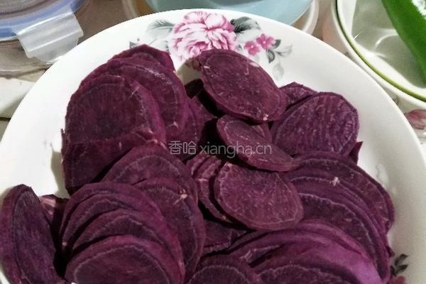 紫薯糯米团的做法图解1