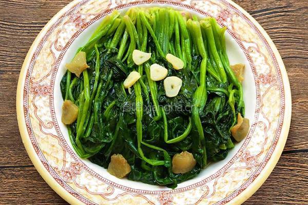 猪油渣炒菠菜的做法图解7