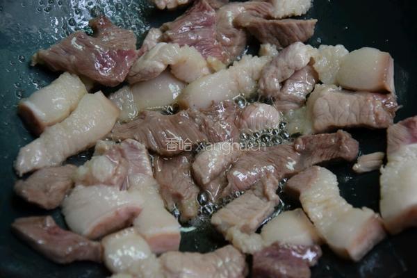 春菜炒肉的做法图解3