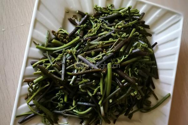 蕨菜春笋炒腊肉的做法图解1