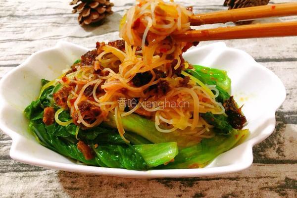 麻辣香菇酱凉拌粉丝的做法图解1
