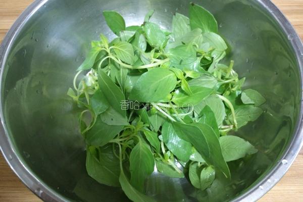 凉拌荆芥鸡蛋皮的做法图解1
