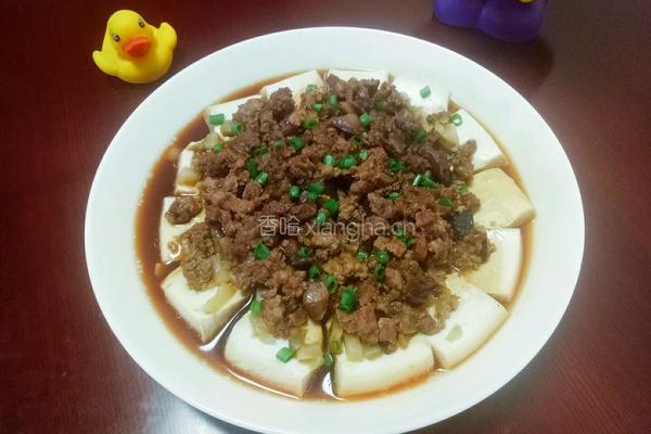 肉末榨菜香菇蒸豆腐的做法图解18