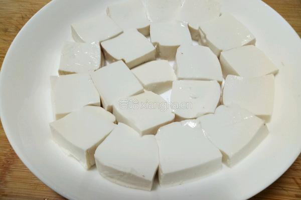 肉末榨菜香菇蒸豆腐的做法图解4