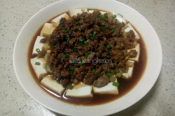 肉末榨菜香菇蒸豆腐的做法图解16