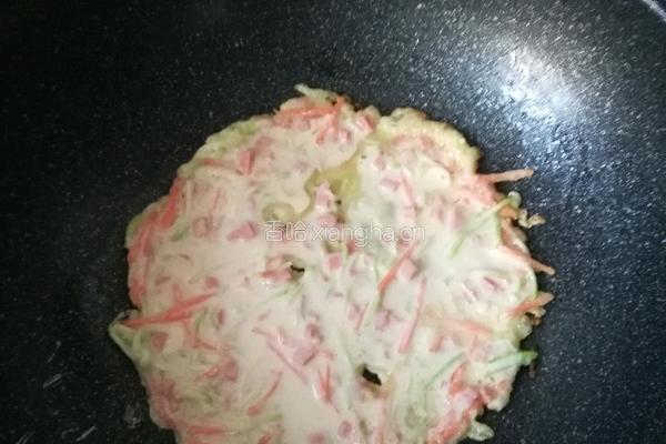 角瓜胡萝卜火腿煎饼的做法图解4