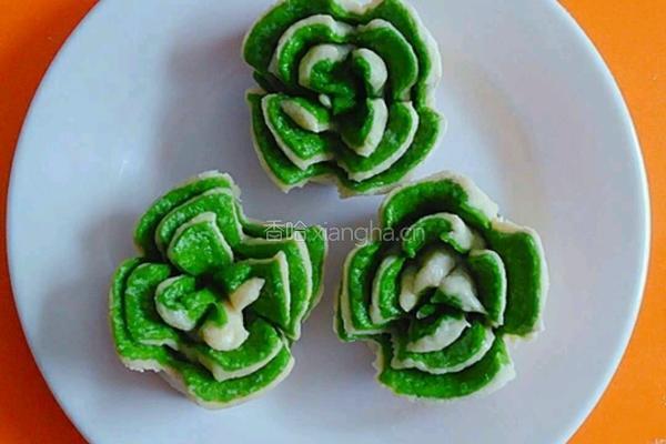 波菜泥多层花卷的做法图解10