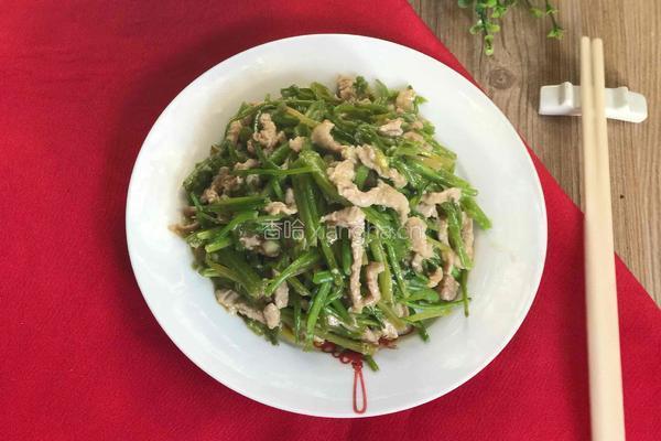 菠菜梗炒肉的做法图解12