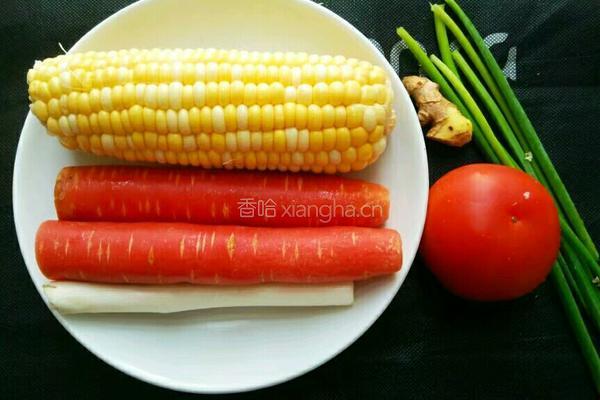 番茄胡萝卜玉米风干排骨汤（电饭煲版）的做法图解2