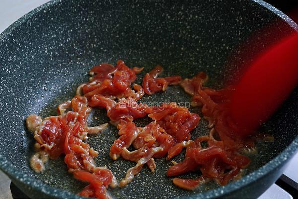 肉丝炒蒜苔的做法图解9