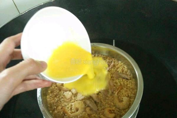 鸡蛋瘦肉蒸小米的做法图解5