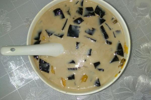 芒果三色豆烧仙草奶茶的做法图解8