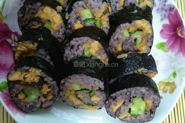 黑米肉松寿司的做法图解6