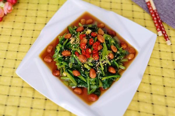 菠菜花生米的做法图解12