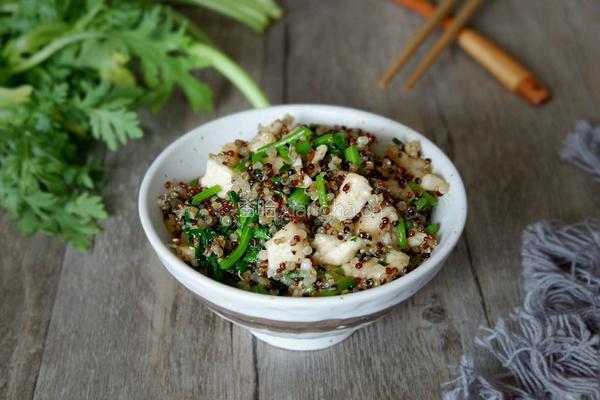 茼蒿鸡肉藜麦饭的做法图解11