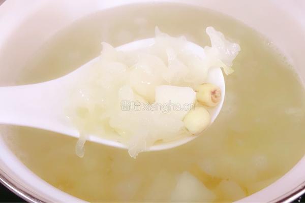 百合银耳莲子雪梨汤的做法图解4