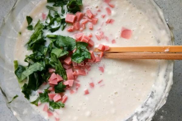 鸡蛋菠菜火腿饼的做法图解4