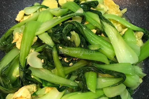油菜炒鸡蛋的做法图解6