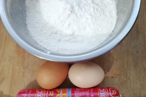 鸡蛋火腿煎饼的做法图解1
