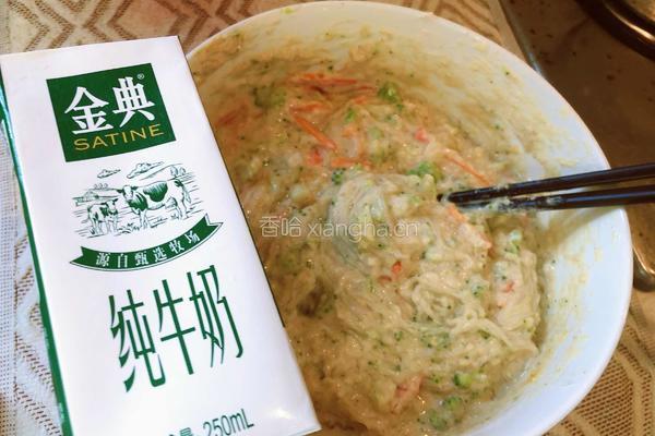 西兰花粉丝煎饼的做法图解6