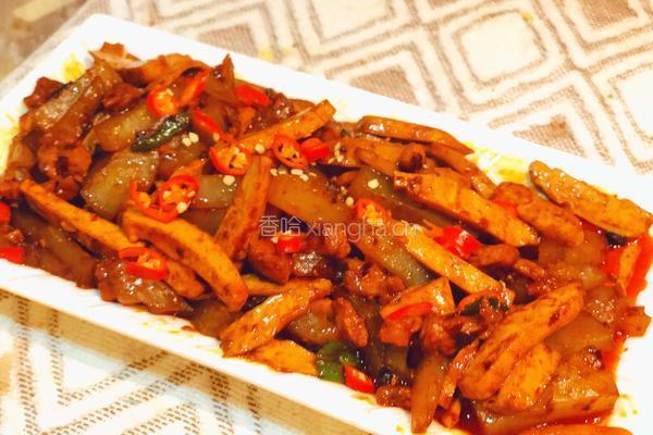 川味凉粉炒豆干的做法图解6
