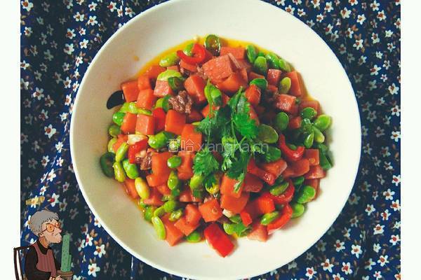 毛豆炒火腿的做法图解6