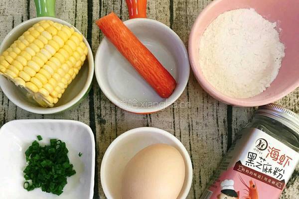 玉米鸡蛋饼的教学的做法图解1