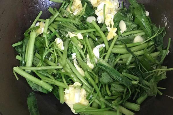 空心菜炒鸡蛋的做法图解5